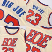 Men's Custom Cream Red-Hunter Green Authentic Throwback Basketball Jersey - Image 2