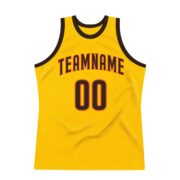 Men's Custom Gold Brown-Orange Authentic Throwback Basketball Jersey - Image 2