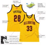 Men's Custom Gold Brown-Orange Authentic Throwback Basketball Jersey - Image 3