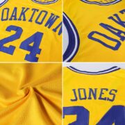 Men's Custom Gold Maroon-White Authentic Throwback Basketball Jersey - Image 3