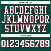 Men's Custom Hunter Green White-Red Authentic Throwback Basketball Jersey - Image 2